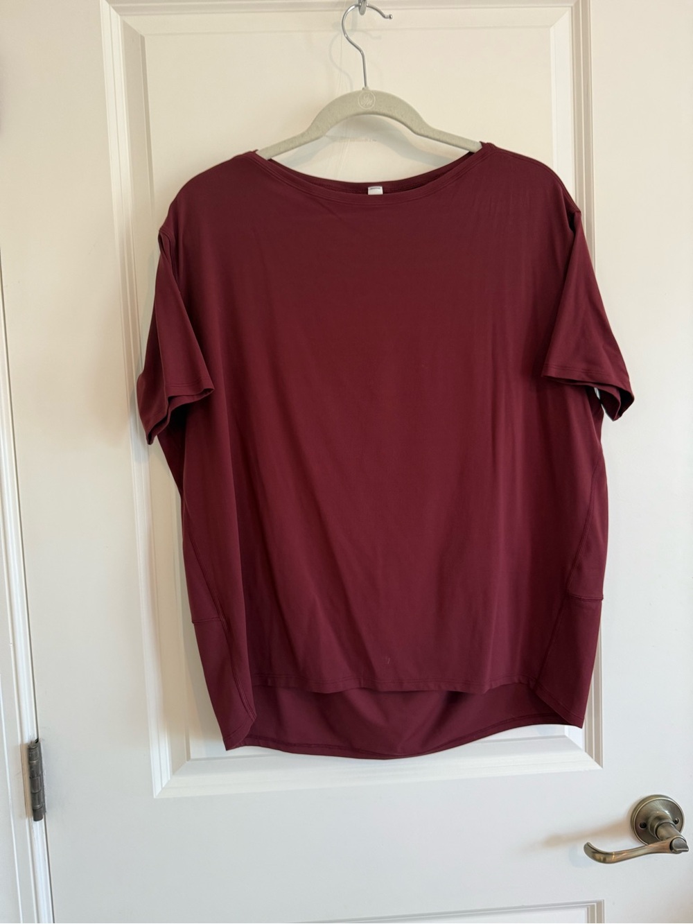 Lululemon Back in Action Short Sleeve Nulu Material Red Merlot - Picture 2 of 4